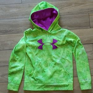 Neon green/purple under armour hoodie